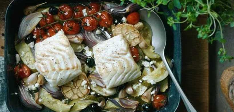 COD WITH GREEK FLAVOURS