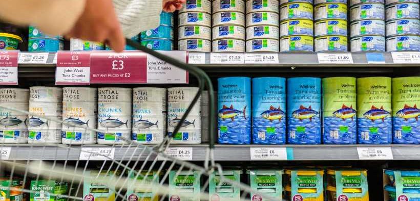 ONE IN TWO TINS OF TUNA LABELLED SUSTAINABLE